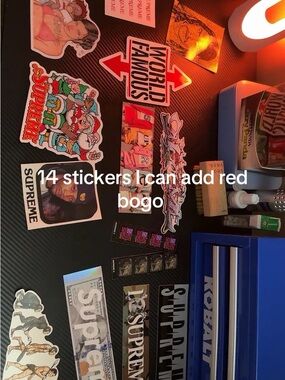 Supreme Sticker Bundle - Red, Black, White, Pink, Green 14 stickers